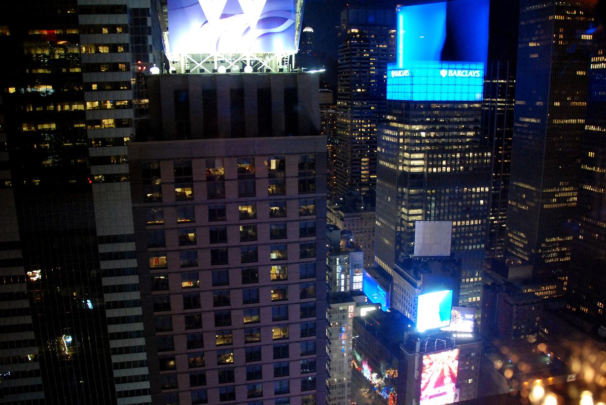 New York City Times Square 11J View To Northeast, W Hotel And Times Square After Sunset From The Marriott Hotel View Rooftop Restaurant